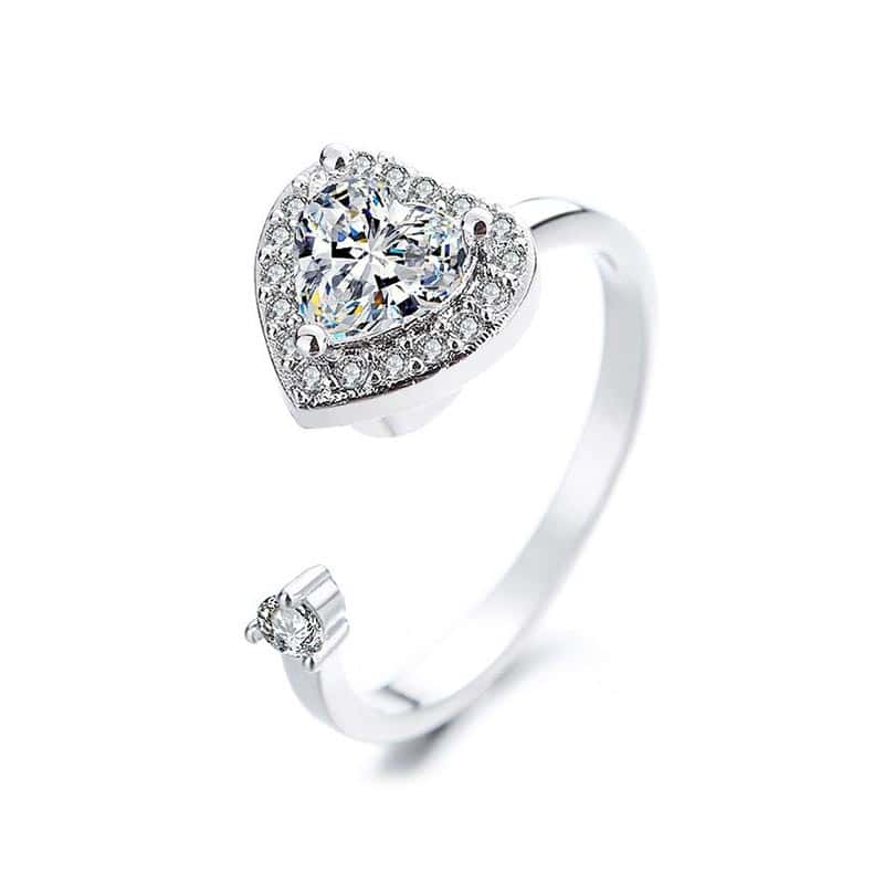 Anxiety Ring <Br>Diamond Heart