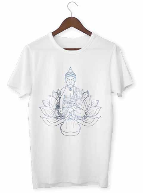 T-Shirt Zen <Br> Buddha Lotus Flower