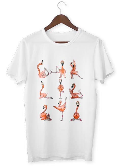 T-Shirt Zen <Br>Flamant Rose Yoga Posture