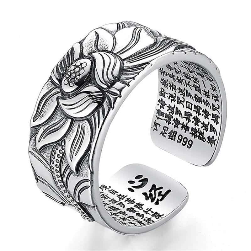 Anti-Stress Ring <Br>Lotus Flower Ring (Silver)