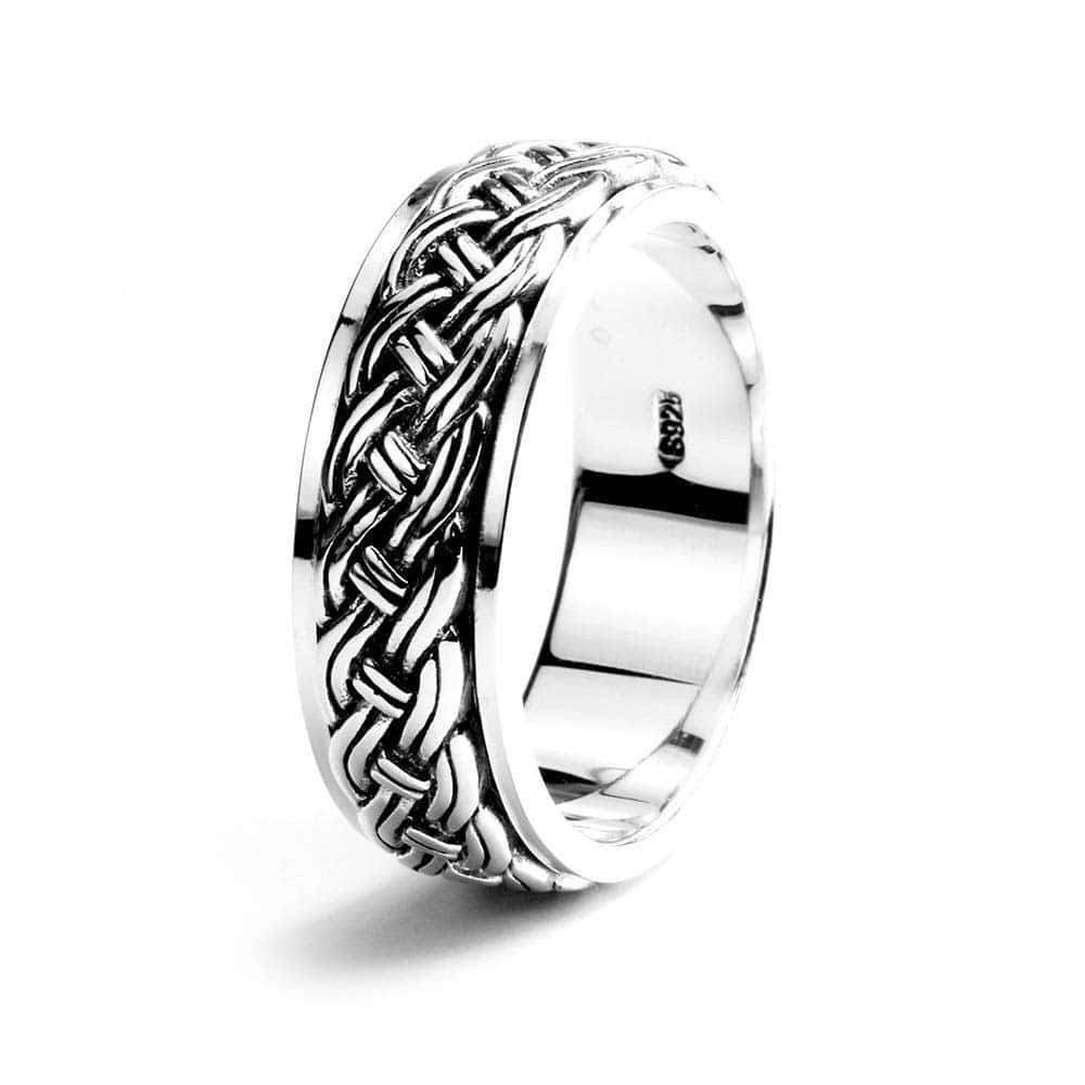 Anti-Stress Ring <Br>Braided Ring (Silver)