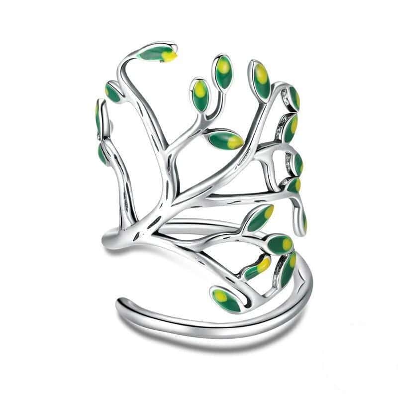 Anti-Stress Ring <Br>Adjustable Tree Of Life (Silver)