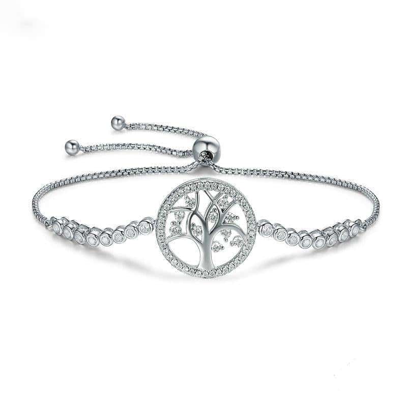 Anti-Stress Bracelet <Br>Tree Of Life (Silver/Platinum)