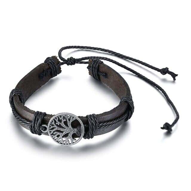 Anti-Stress Bracelet <Br>Leather Tree Of Life