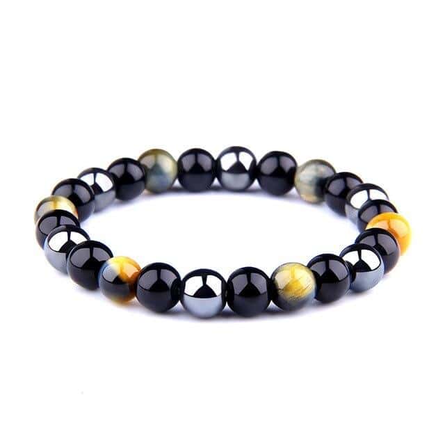 Anti-Stress Bracelet <Br>Hematite And Brown Tiger'S Eye