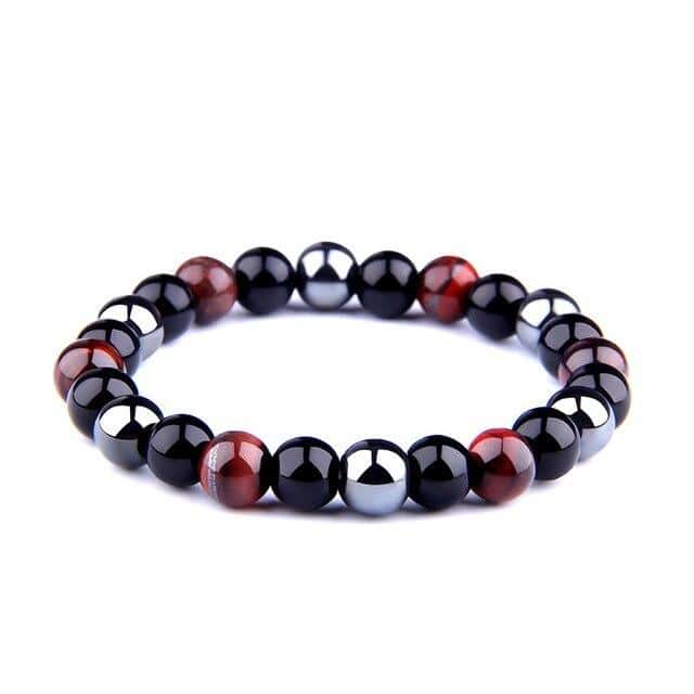 Anti-Stress Bracelet <Br>Hematite And Red Tiger'S Eye