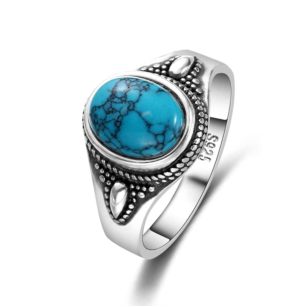 Zen Ring <Br>Fine Turquoise Silver
