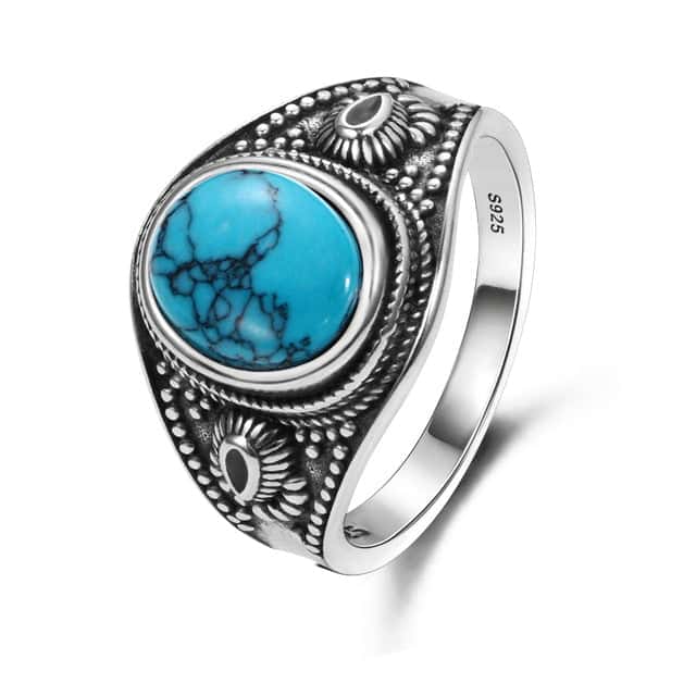 Zen Ring <Br>Silver Turquoise